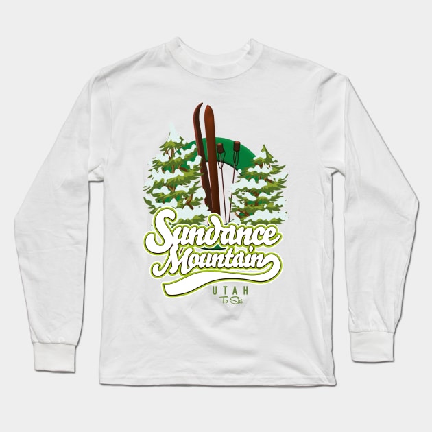 Sundance Mountain Utah Ski logo Long Sleeve T-Shirt by nickemporium1